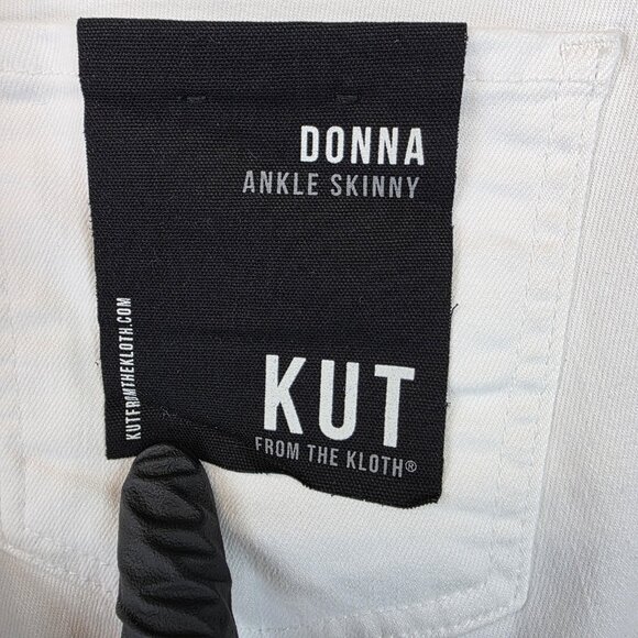 Kut From The Kloth Jeans Womens 4 White Donna Ankle Skinny Stretch Denim 126540 - Picture 13 of 16